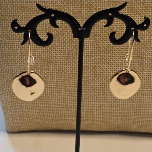 Robert Lee Morris Hammered Gold Tone Earrings New - Picture 3 of 6